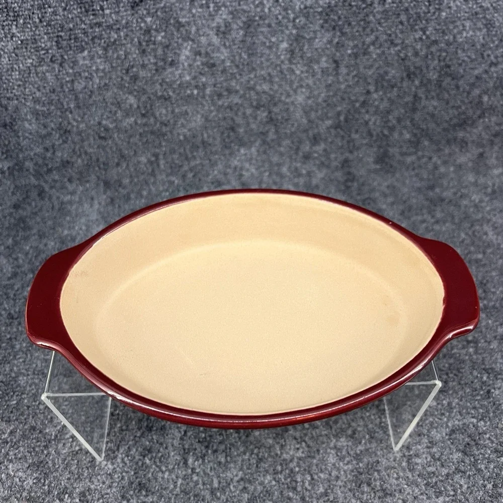 Pampered Chef 1334 Small Oval Baker Cranberry Family Heritage Tradition USA 9.5
